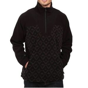 Prana Men’s Arnu 1/4-Zip Fleece Pullover Sz L Front Pockets Hip Drawstrings